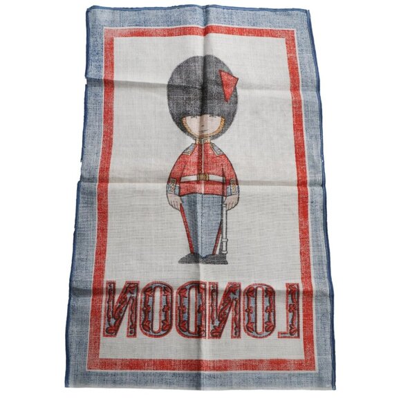 Vintage Souvenir Tea Towel Queens Guard Guardlet Linen 1960s - Picture 4 of 4